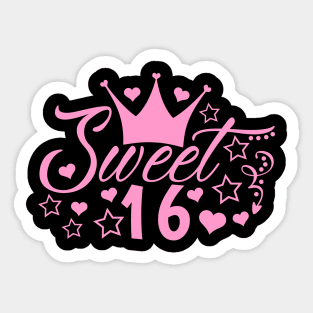 Sweet 16 - Baby Pink Sticker